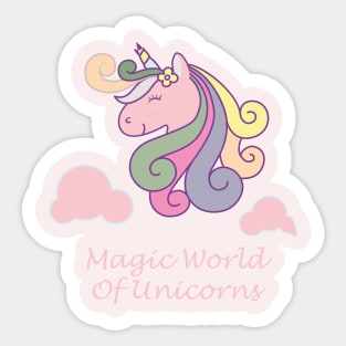 Magic World of unicorns Sticker